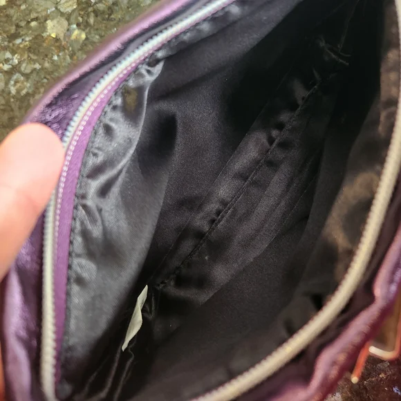 Victoria's Secret Purple Clutch Wristlet Evening Bag Make Up Bag w/Gold Bow - Picture 5 of 6